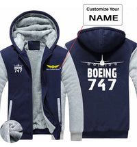 Thumbnail for Boeing 747 & Plane Designed Zipped Sweatshirts