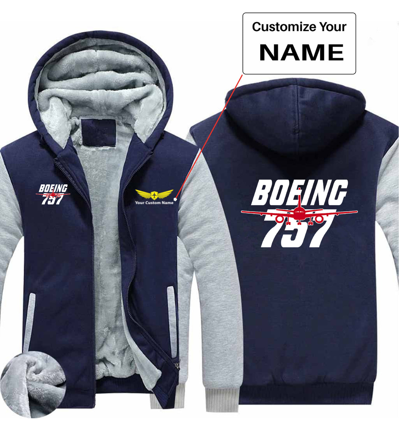 Amazing Boeing 757 Designed Zipped Sweatshirts