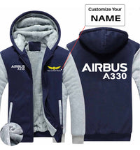 Thumbnail for Airbus A330 & Text Designed Zipped Sweatshirts