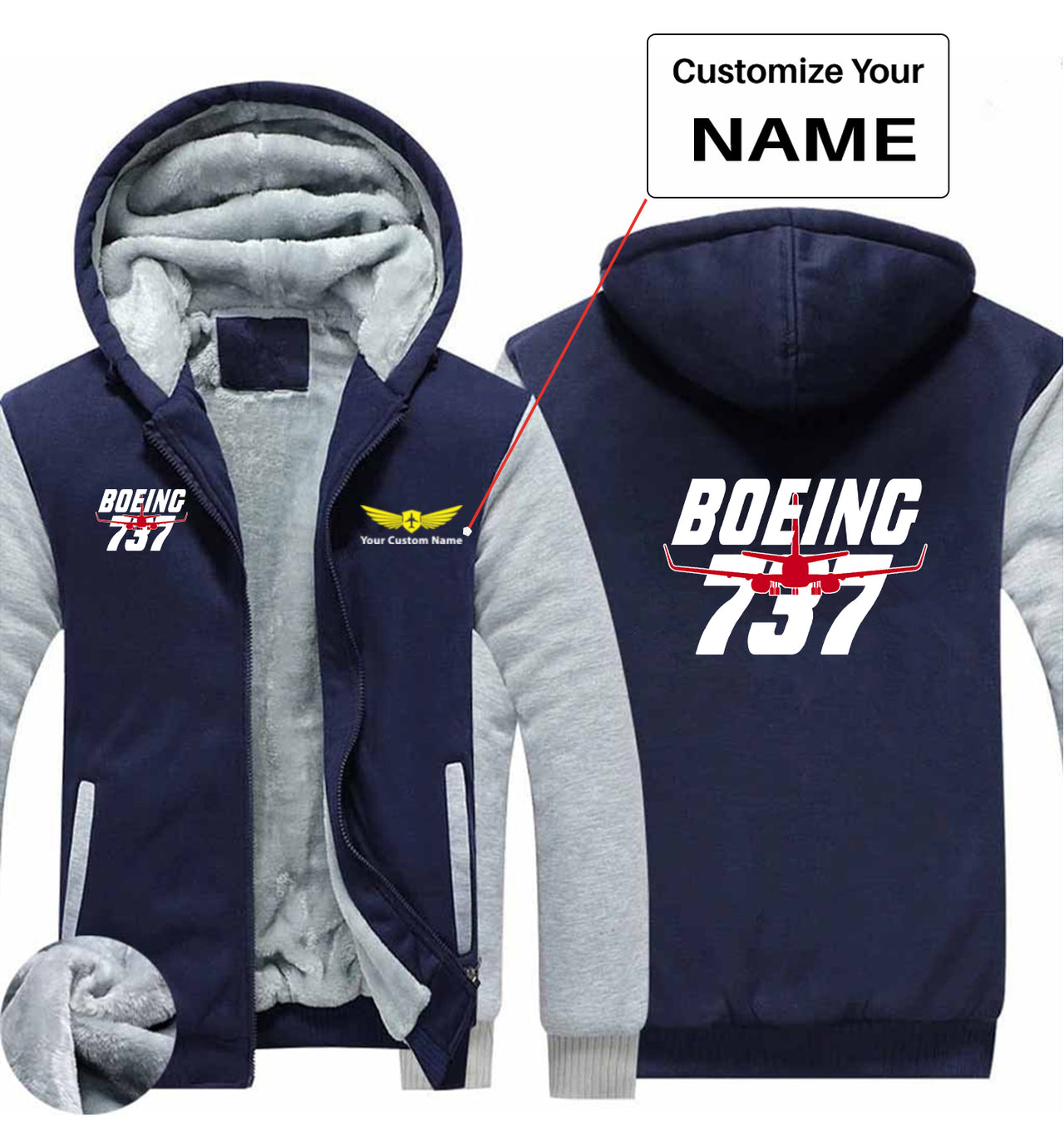 Amazing Boeing 737 Designed Zipped Sweatshirts
