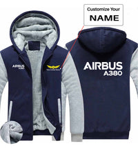 Thumbnail for Airbus A380 & Text Designed Zipped Sweatshirts