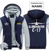 Thumbnail for GlobeMaster C-17 & Plane Designed Zipped Sweatshirts