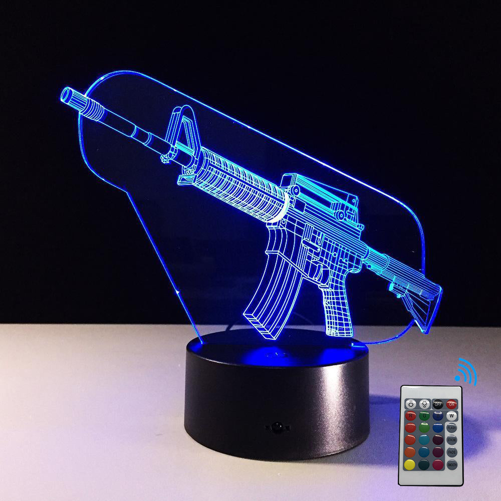 3D Machine Gun Designed Night Lamp