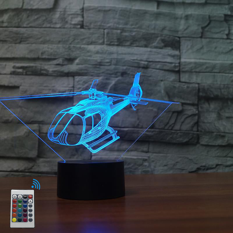 Small Helicopter Designed 3D Lamp