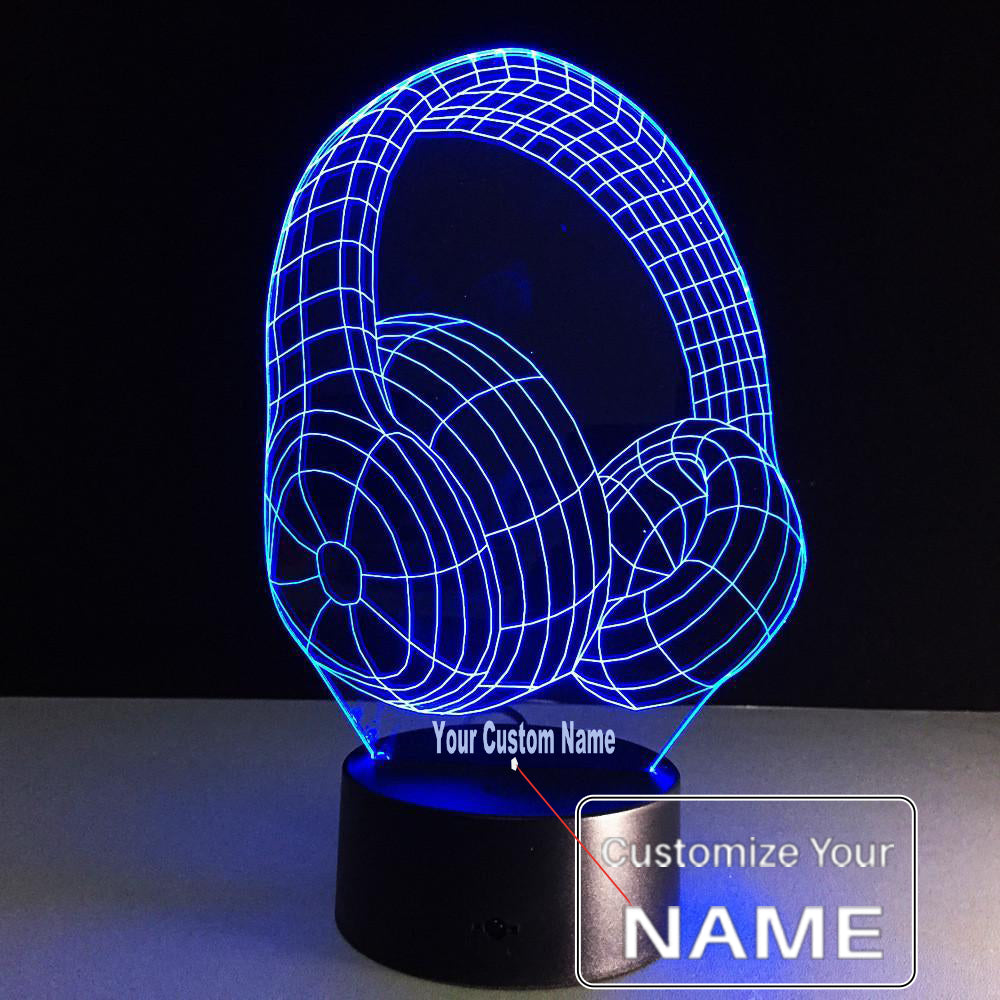 Headphones Designed 3D Night Lamps