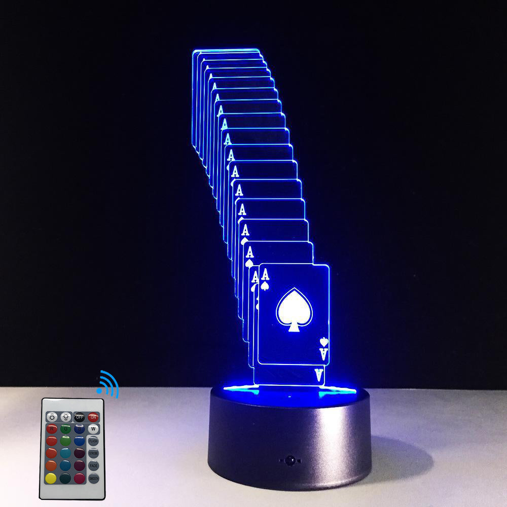 3D Poker Cards Designed Night Lamp
