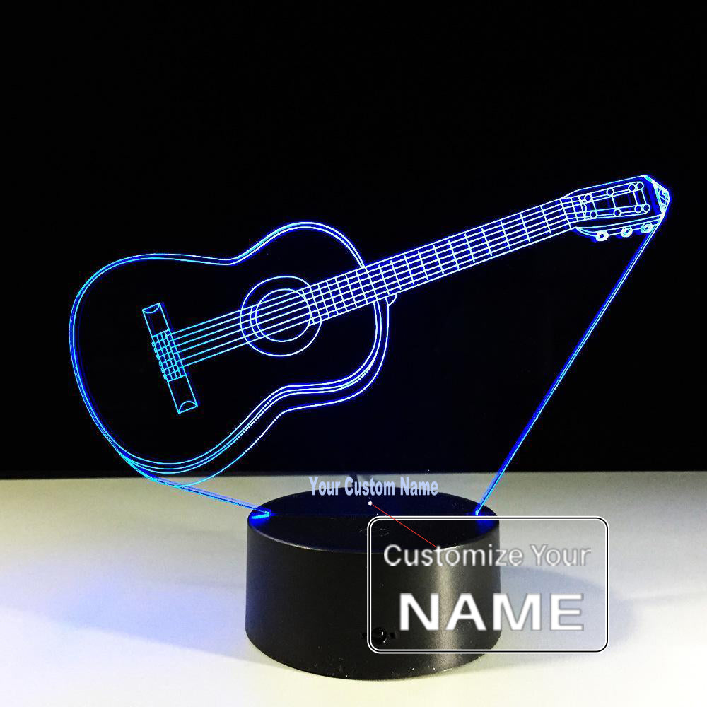 3D Horizontal Classic Guitar Designed Night Lamp