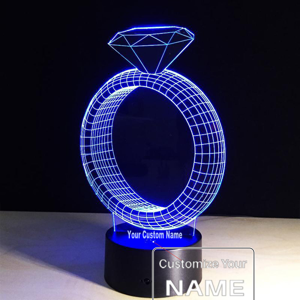 3D Outstanding Diamond Ring Designed Night Lamp