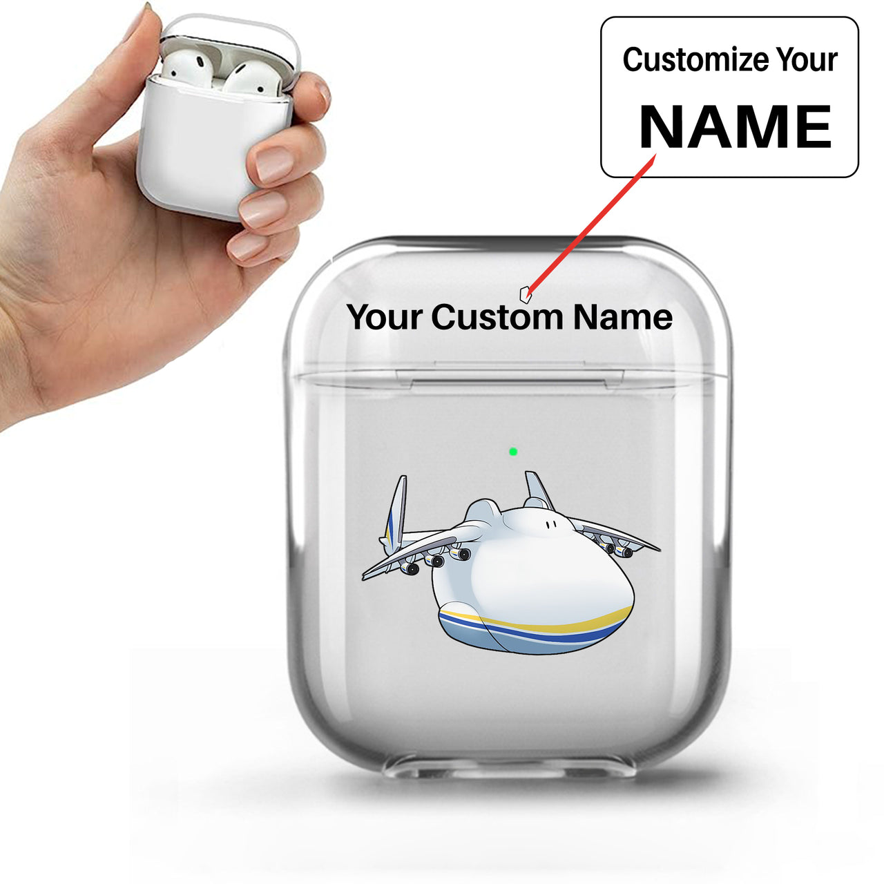 Antonov 225 (3) Designed Transparent Earphone AirPods Cases