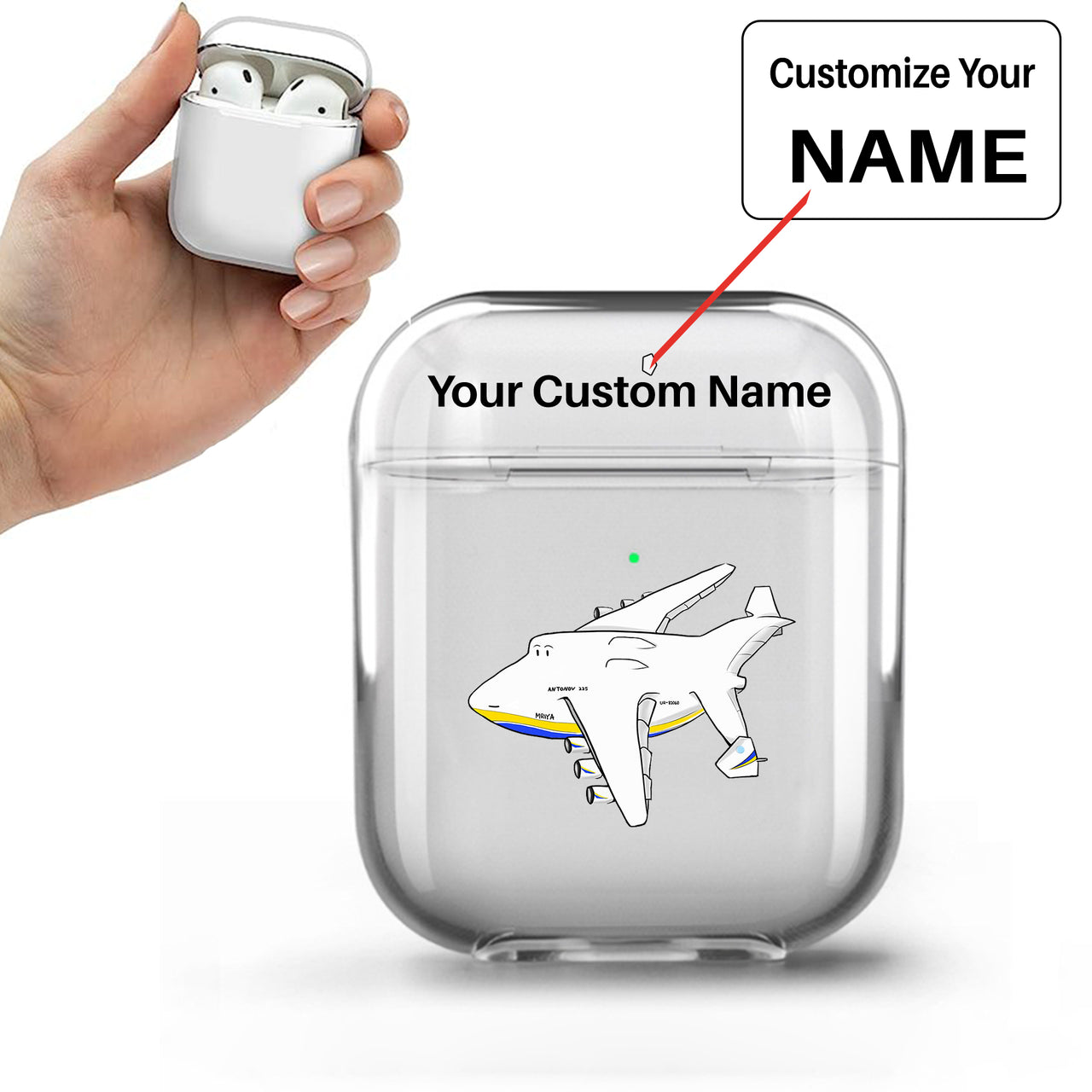 Antonov AN-225 Mriya Designed Transparent Earphone AirPods Cases