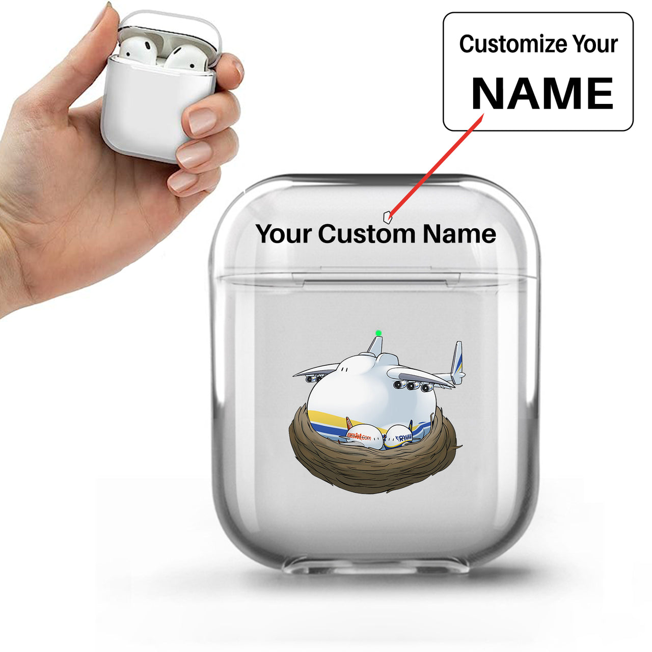 Antonov 225 Nesting Designed Transparent Earphone AirPods Cases