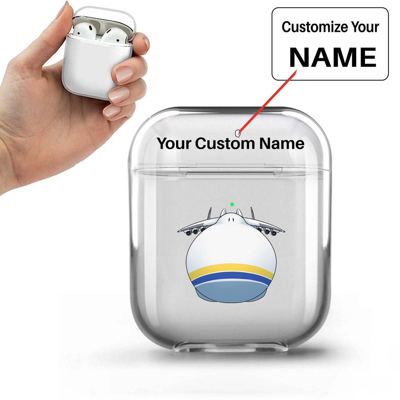 Antonov 225 ROUND Designed Transparent Earphone AirPods Cases