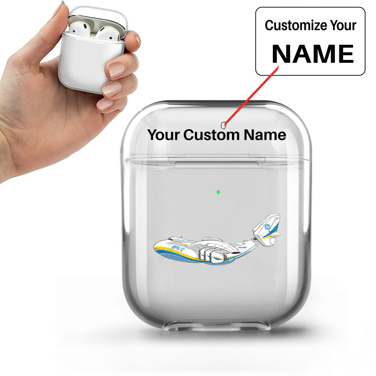 RIP Antonov An-225 Designed Transparent Earphone AirPods Cases