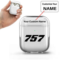 Thumbnail for 757 Flat Text Designed Transparent Earphone AirPods Cases