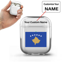 Thumbnail for Kosovo Flag Designed Transparent Earphone AirPods Cases