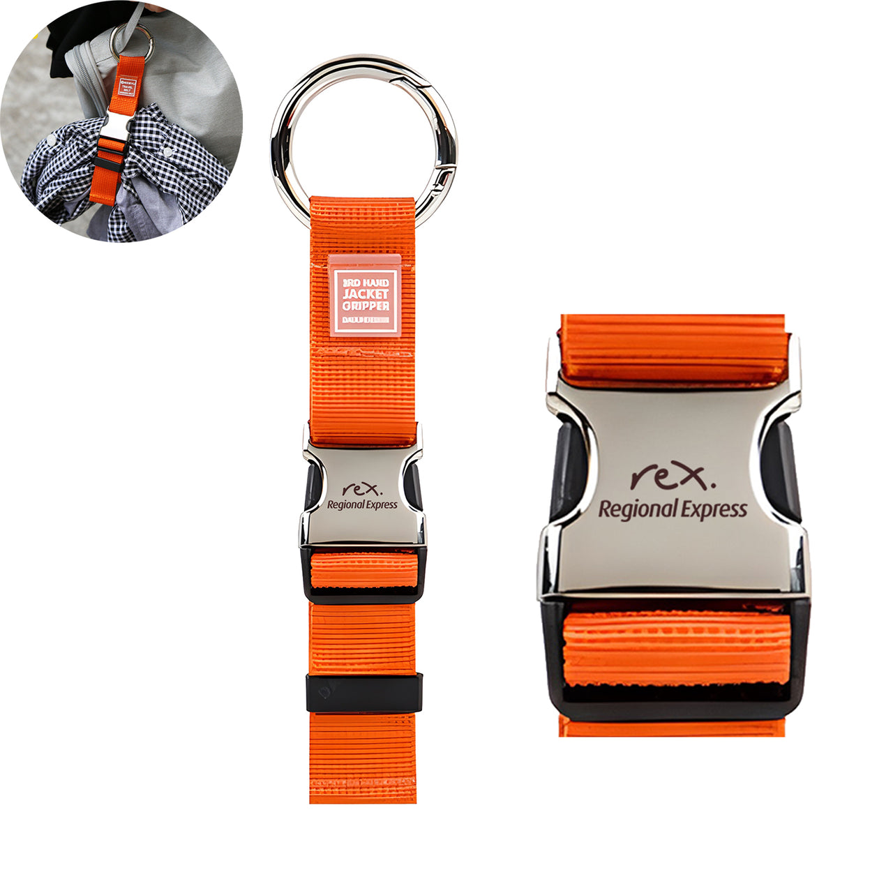 Rex Airlines Designed Portable Luggage Strap Jacket Gripper