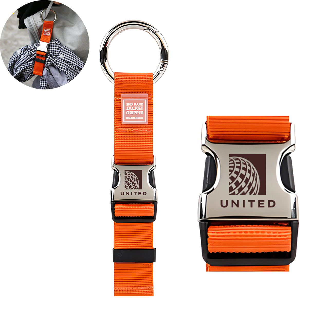 United Airlines Designed Portable Luggage Strap Jacket Gripper