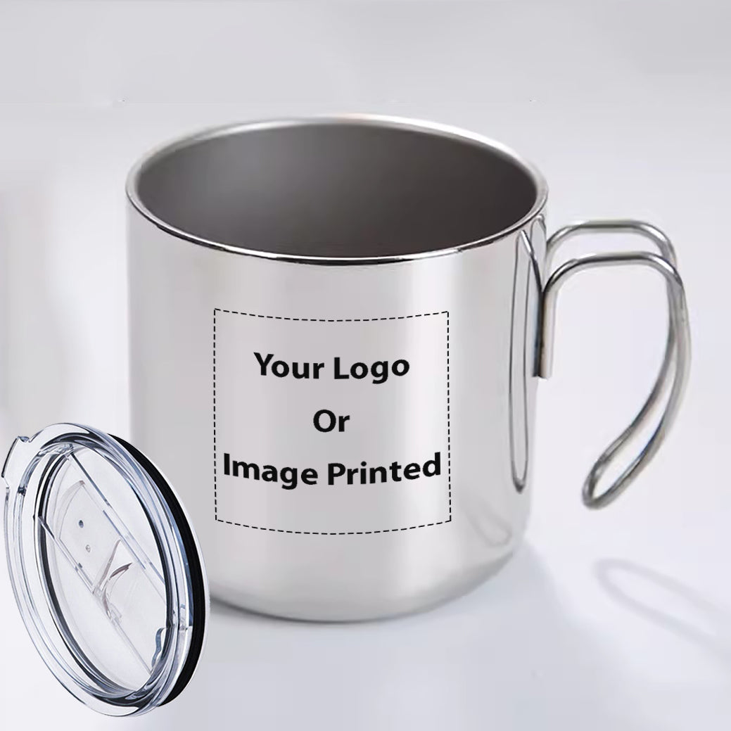 Custom Design Image Logo Designed Stainless Steel Portable Mugs