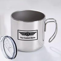 Thumbnail for Custom Name (Badge 1) Designed Stainless Steel Portable Mugs