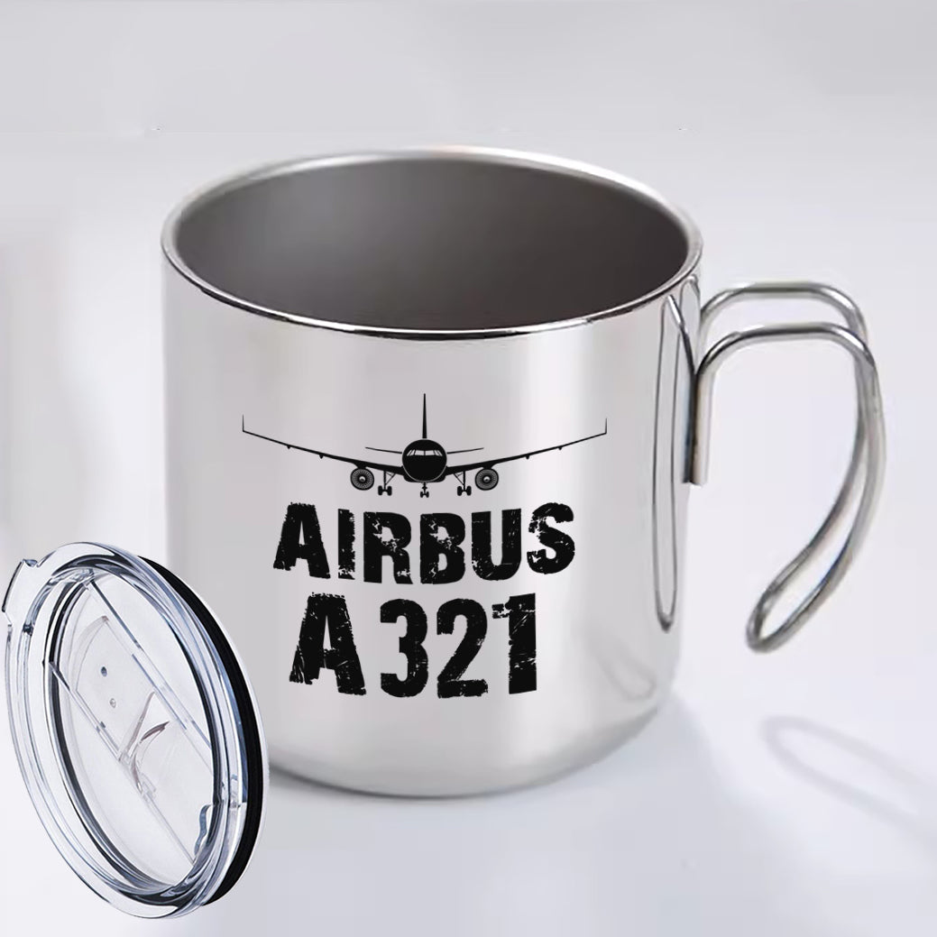 Airbus A321 & Plane Designed Stainless Steel Portable Mugs