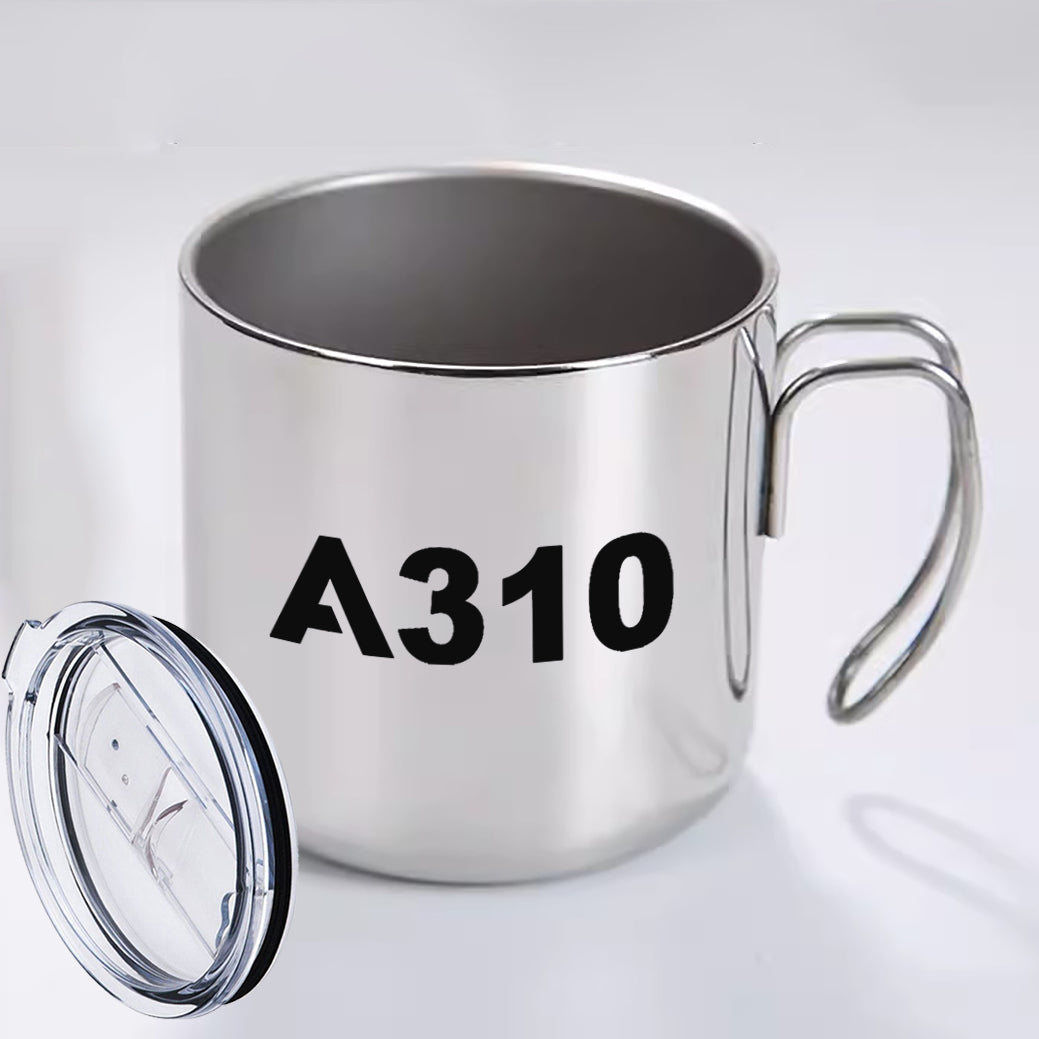 A310 Flat Text Designed Stainless Steel Portable Mugs