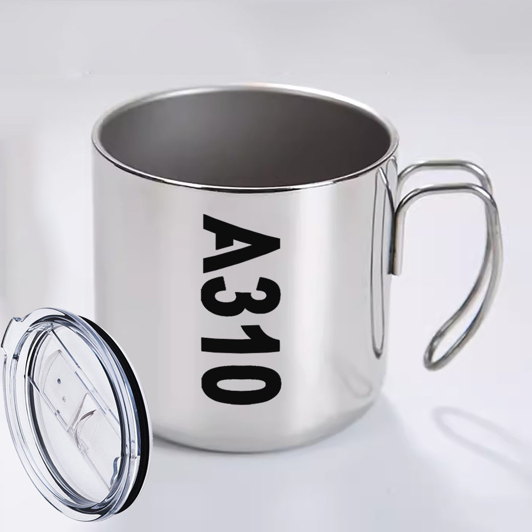 A310 Text Designed Stainless Steel Portable Mugs