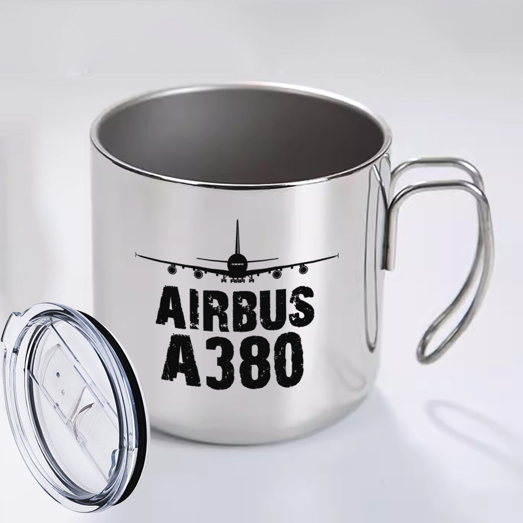 Airbus A380 & Plane Designed Stainless Steel Portable Mugs