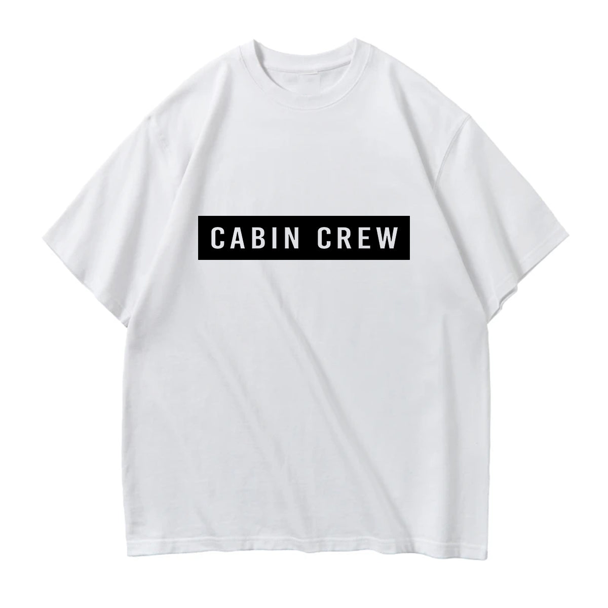 Cabin Crew Text Designed Relax Fit T-Shirts