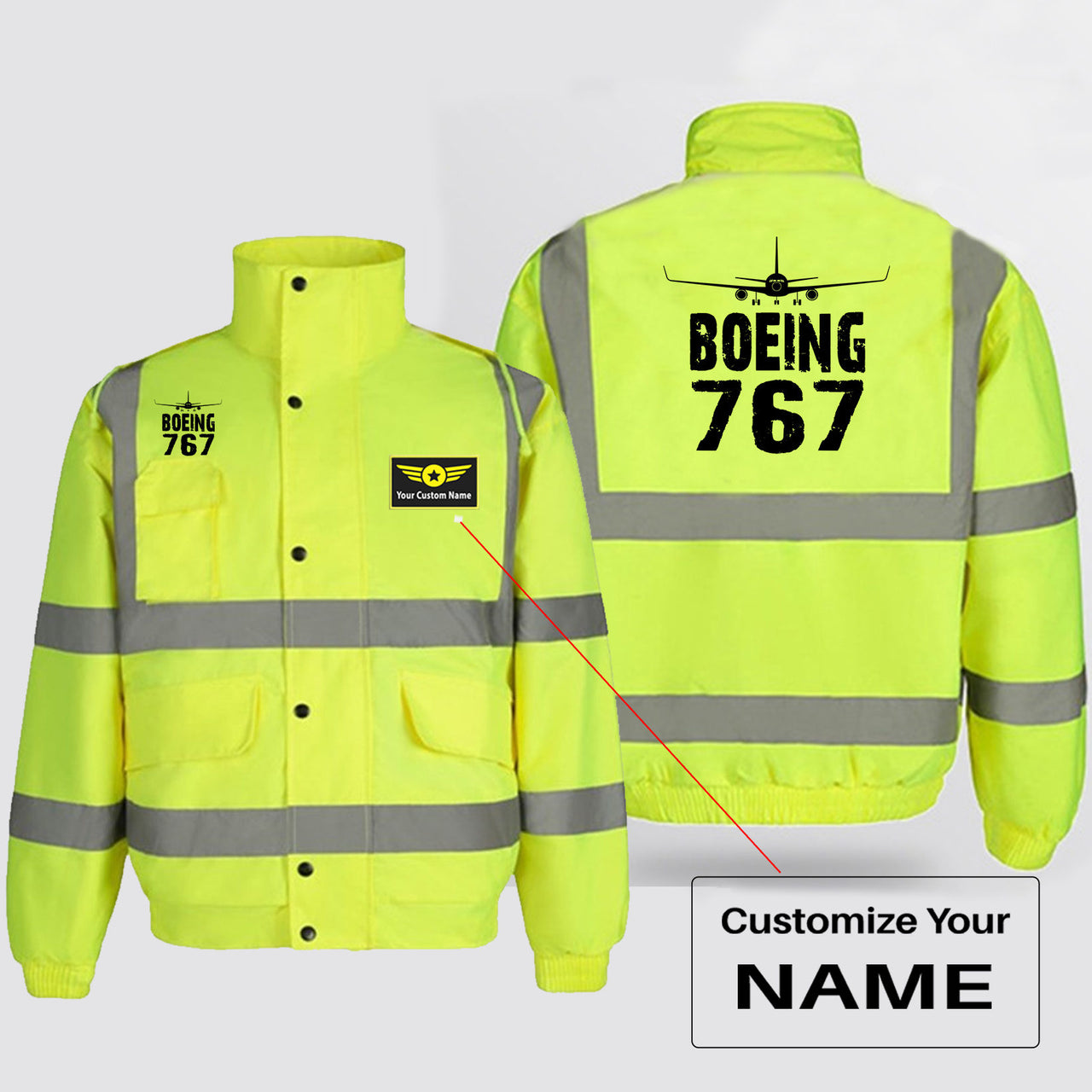 Boeing 767 & Plane Designed Reflective Winter Jackets