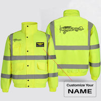 Thumbnail for Special Cessna Text Designed Reflective Winter Jackets