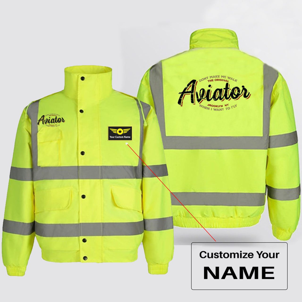 Aviator - Dont Make Me Walk Designed Reflective Winter Jackets