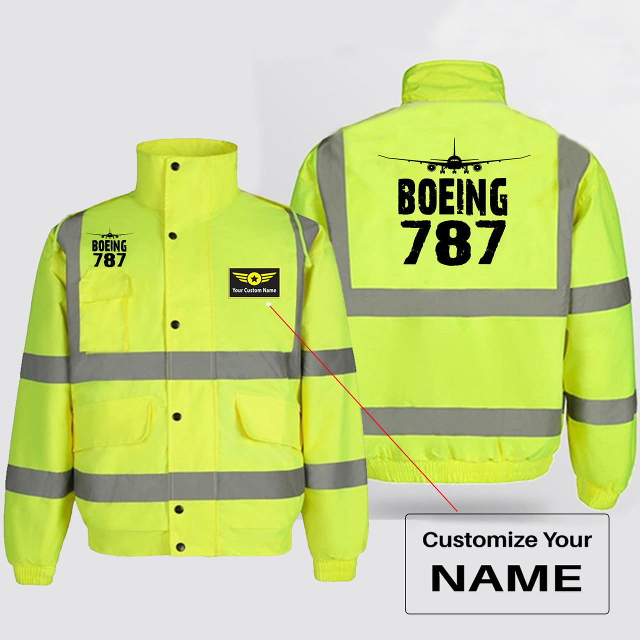 Boeing 787 & Plane Designed Reflective Winter Jackets