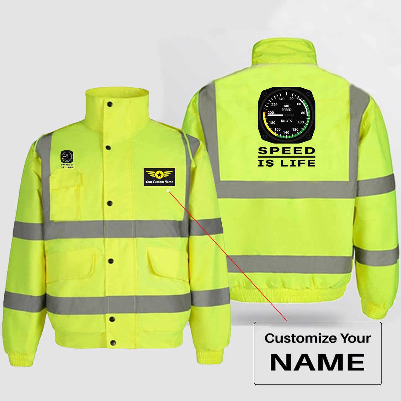 Speed Is Life Designed Reflective Winter Jackets