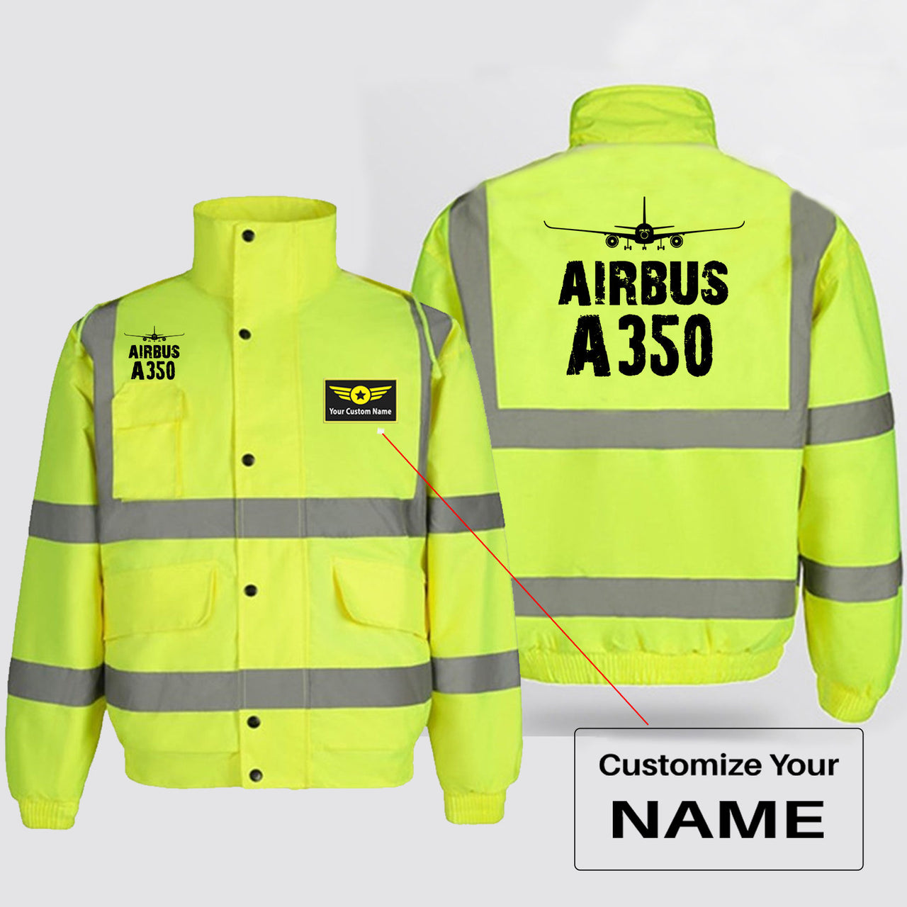 Airbus A350 & Plane Designed Reflective Winter Jackets