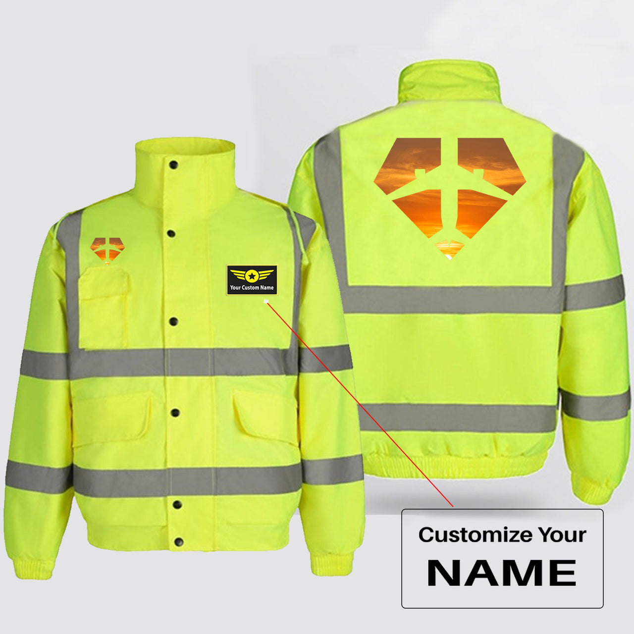 Supermen of The Skies (Sunset) Designed Reflective Winter Jackets