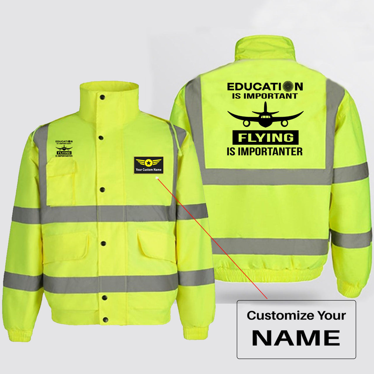 Flying is Importanter Designed Reflective Winter Jackets