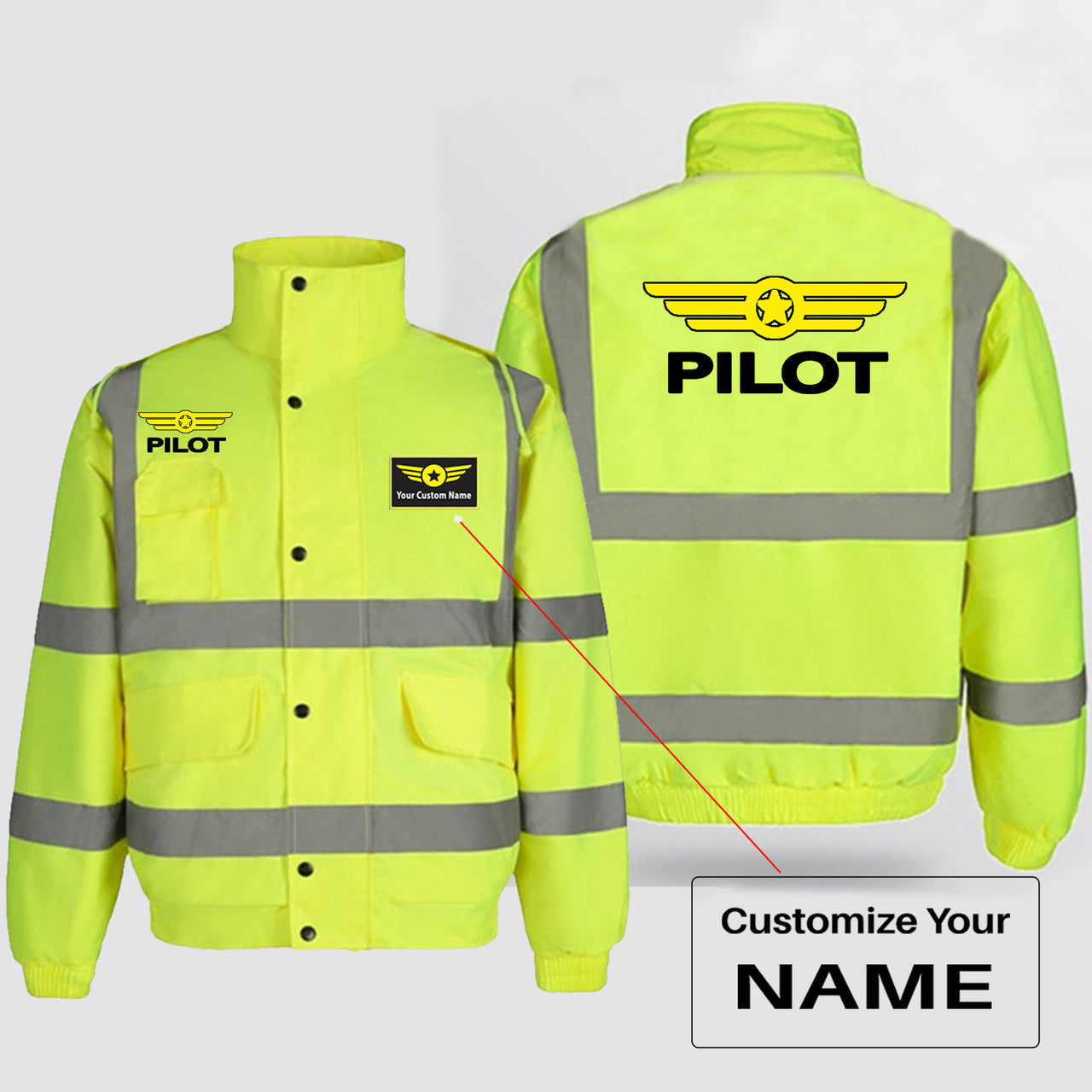 Pilot & Badge Designed Reflective Winter Jackets