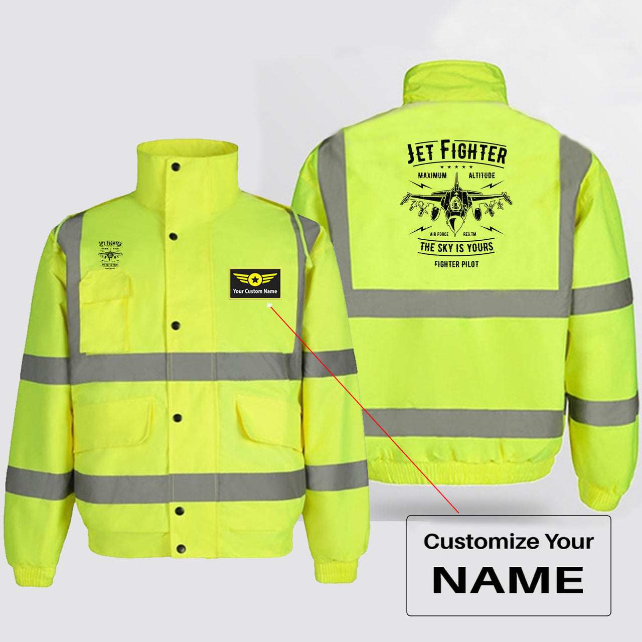 Jet Fighter - The Sky is Yours Designed Reflective Winter Jackets