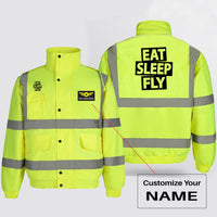 Thumbnail for Eat Sleep Fly Designed Reflective Winter Jackets