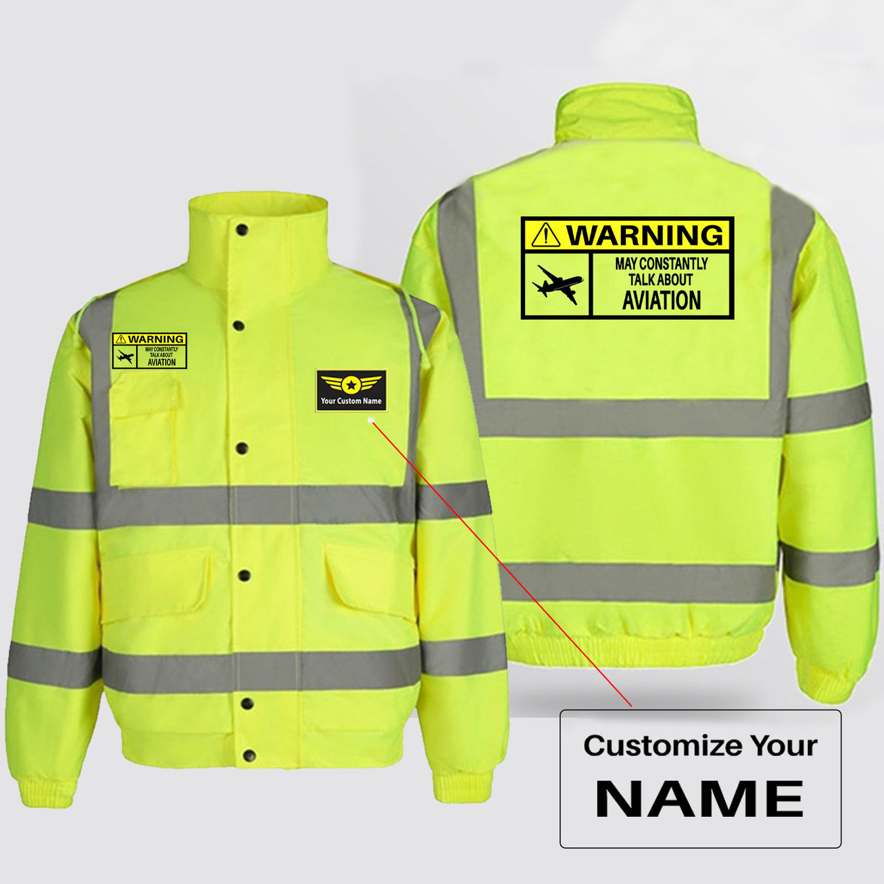 Warning May Constantly Talk About Aviation Designed Reflective Winter Jackets