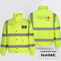 Thumbnail for Aviation Heartbeats Designed Reflective Winter Jackets