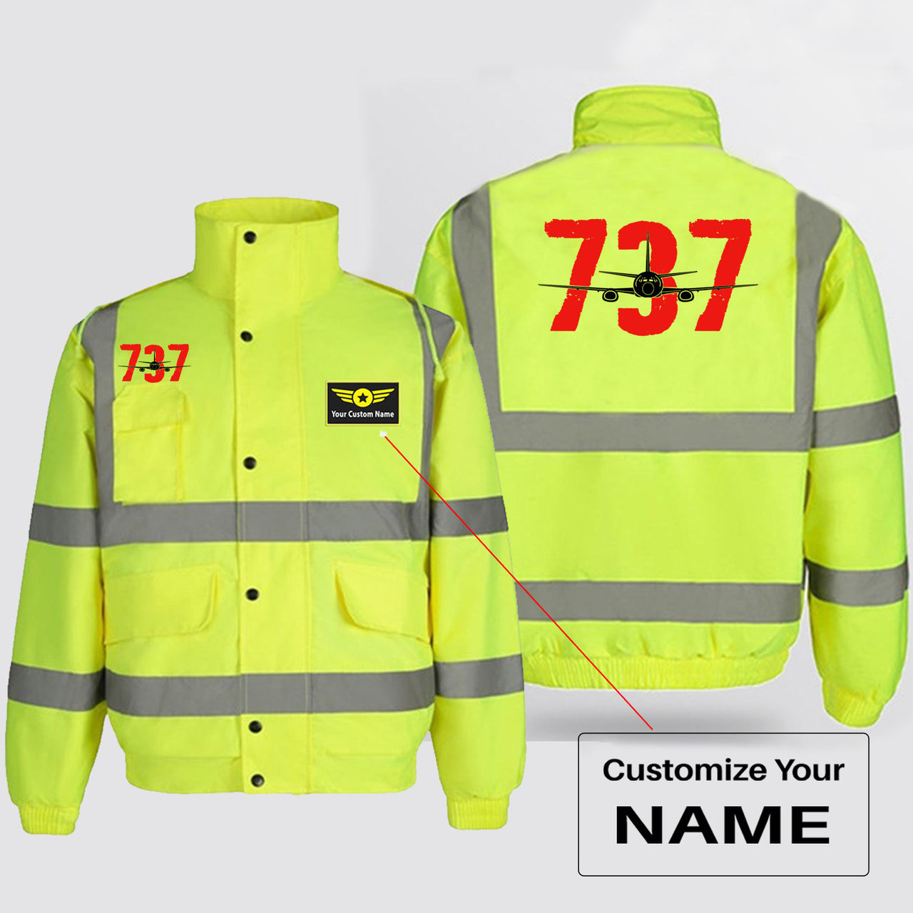 Boeing 737 Designed Designed Reflective Winter Jackets