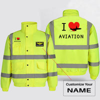 Thumbnail for I Love Aviation Designed Reflective Winter Jackets