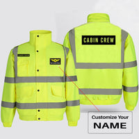 Thumbnail for Cabin Crew Text Designed Reflective Winter Jackets