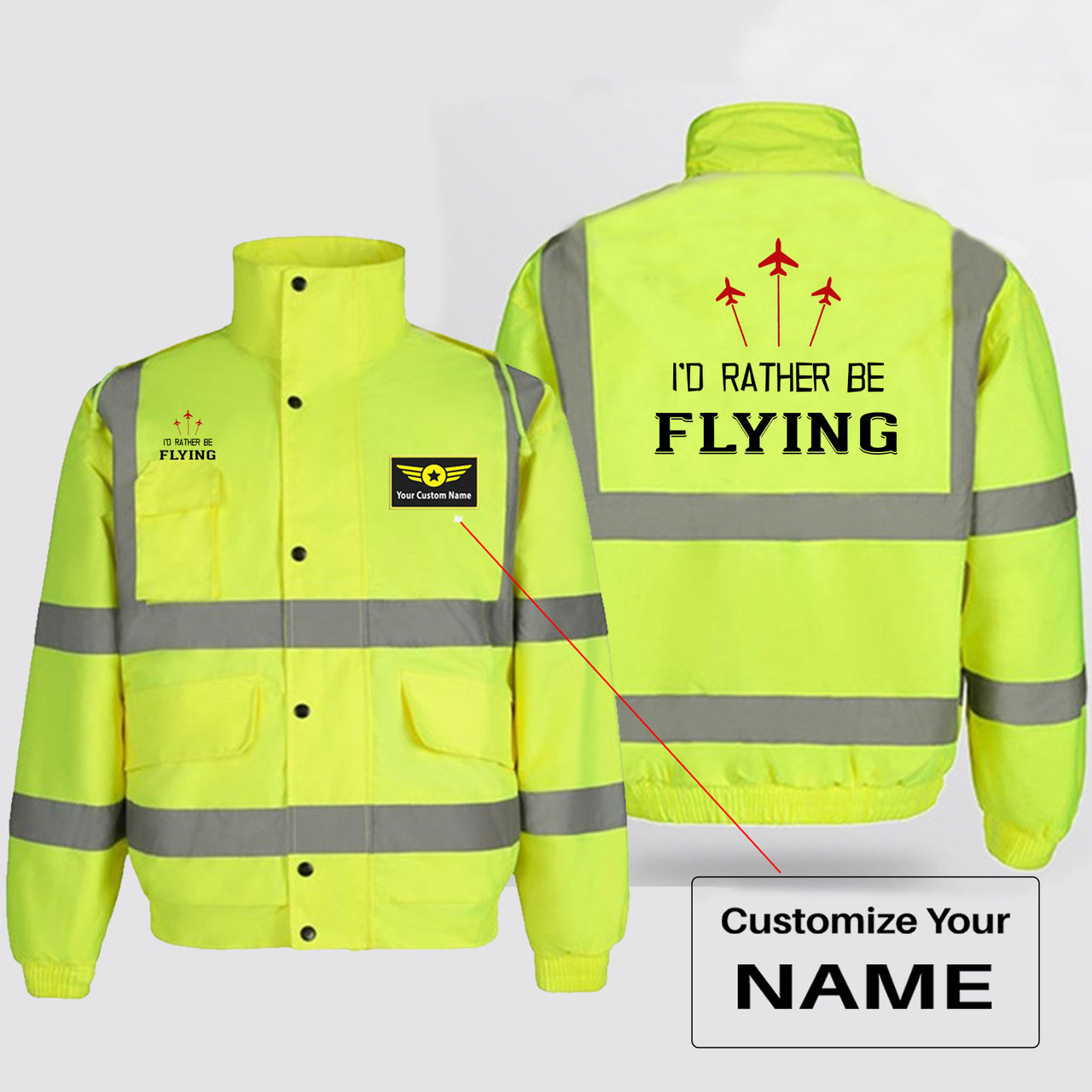 I'D Rather Be Flying Designed Reflective Winter Jackets