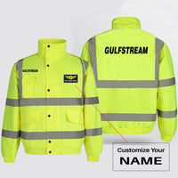 Thumbnail for Gulfstream & Text Designed Reflective Winter Jackets