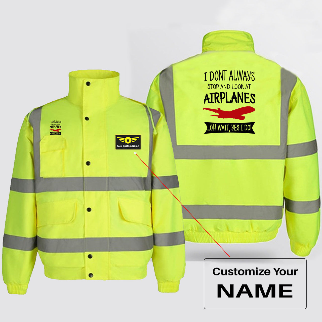 I Don't Always Stop and Look at Airplanes Designed Reflective Winter Jackets