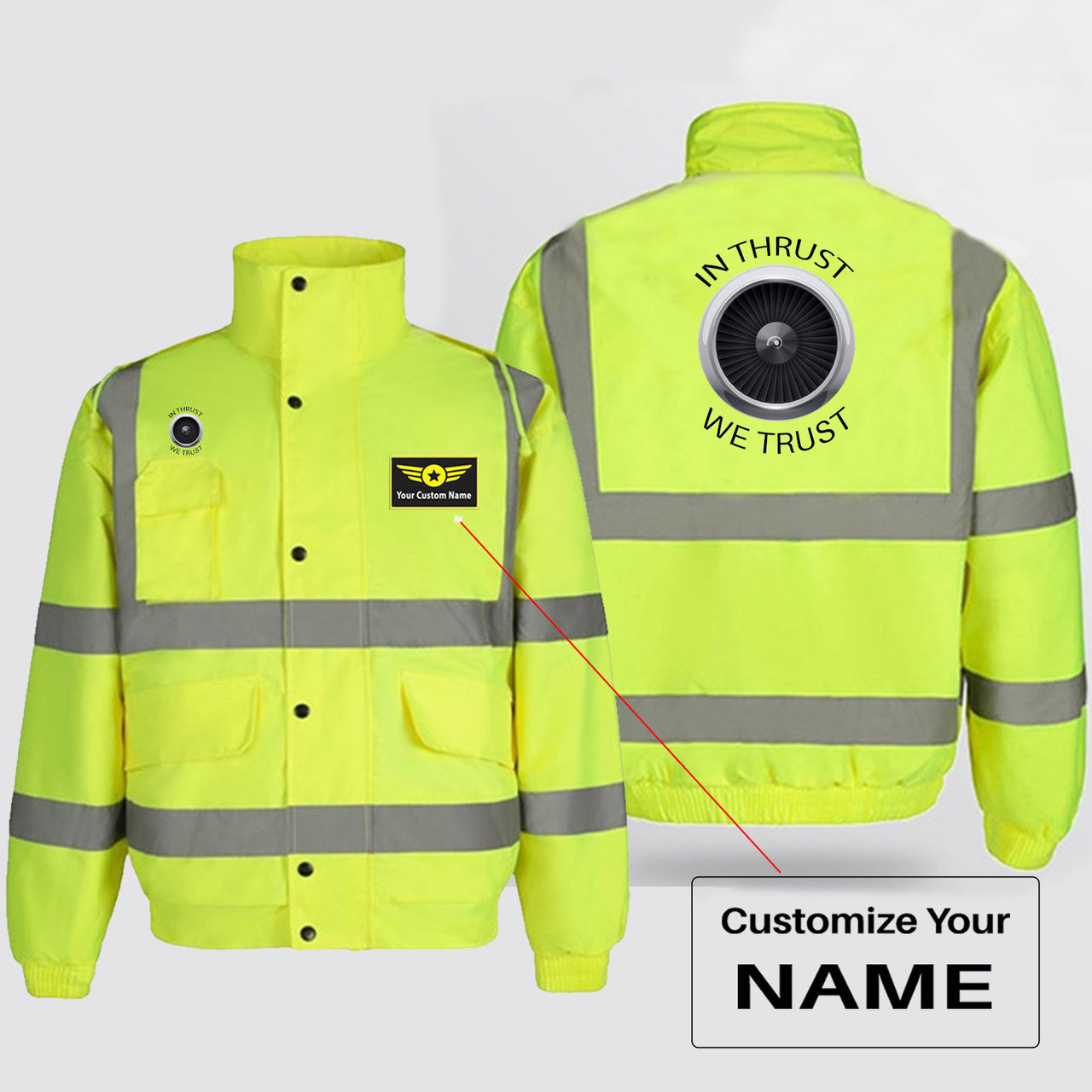 In Thrust We Trust Designed Reflective Winter Jackets