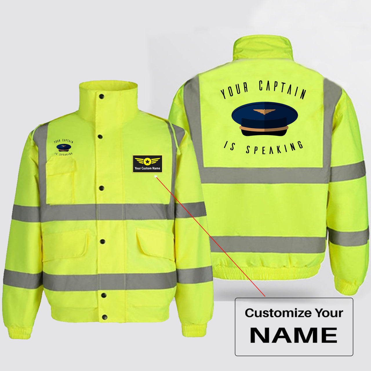Your Captain Is Speaking Designed Reflective Winter Jackets