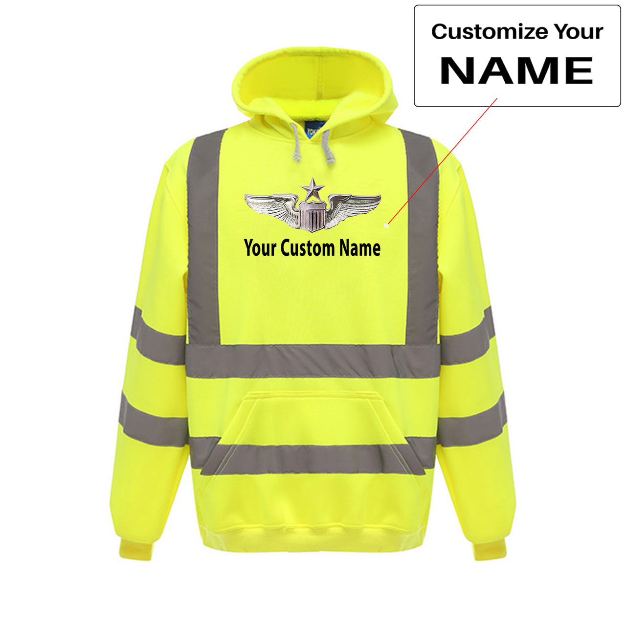 Custom Name (US Air Force & Star) Designed Reflective Hoodies